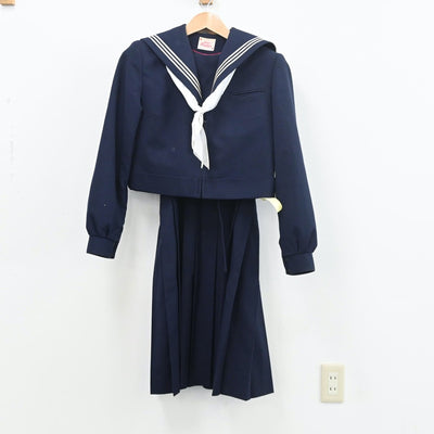 【中古】福岡県 遠賀中学校 女子制服 3点（セーラー服・ジャンパースカート）sf010035
