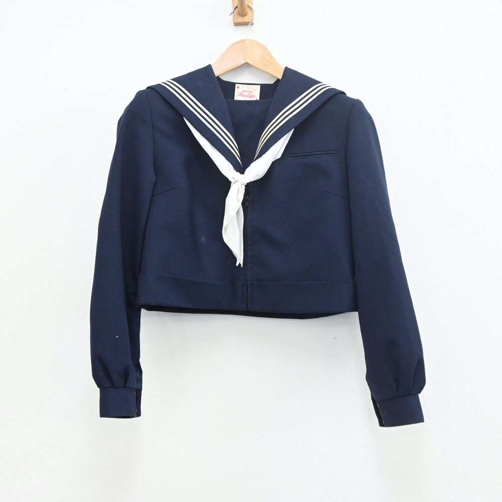 【中古】福岡県 遠賀中学校 女子制服 3点（セーラー服・ジャンパースカート）sf010035