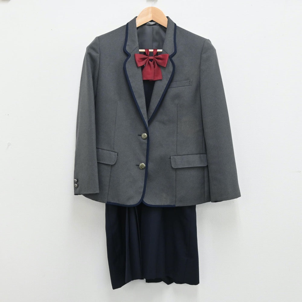 【中古】鹿児島県 鹿児島南高等学校 女子制服 3点（ブレザー・ジャンパースカート）sf010052