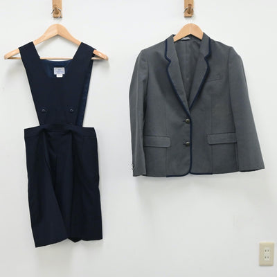 【中古】鹿児島県 鹿児島南高等学校 女子制服 3点（ブレザー・ジャンパースカート）sf010052