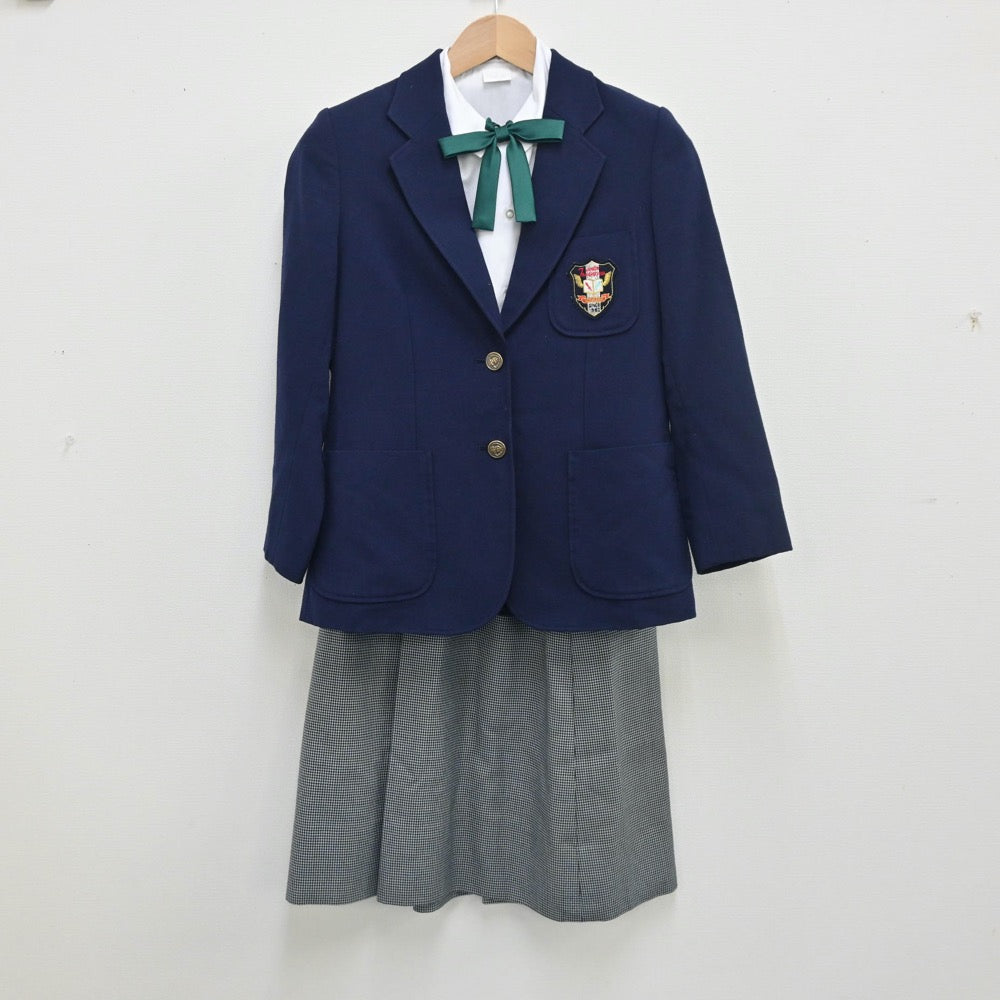 【中古】千葉県 市川市立第七中学校 女子制服 5点（ブレザー・ベスト・シャツ・スカート）sf010067