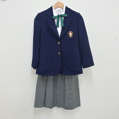 【中古】千葉県 市川市立第七中学校 女子制服 5点（ブレザー・ベスト・シャツ・スカート）sf010067