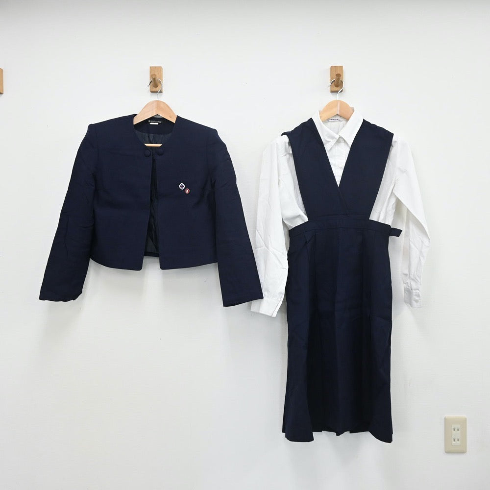 【中古】熊本県 信愛女学院 女子制服 4点（ブレザー・シャツ・ジャンパースカート）sf010086