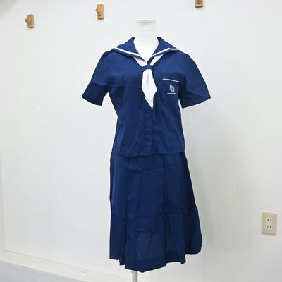 【中古】熊本県 信愛女学院 女子制服 3点（セーラー服・スカート）sf010091