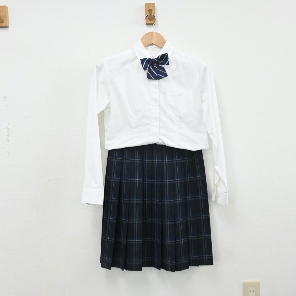 【中古】富山県 滑川高等学校 女子制服 8点（ブレザー・シャツ・ニット・スカート）sf010110