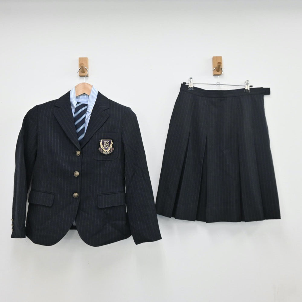 【中古】熊本県 九州学院高等学校 女子制服 6点（ブレザー・シャツ・スカート）sf010113