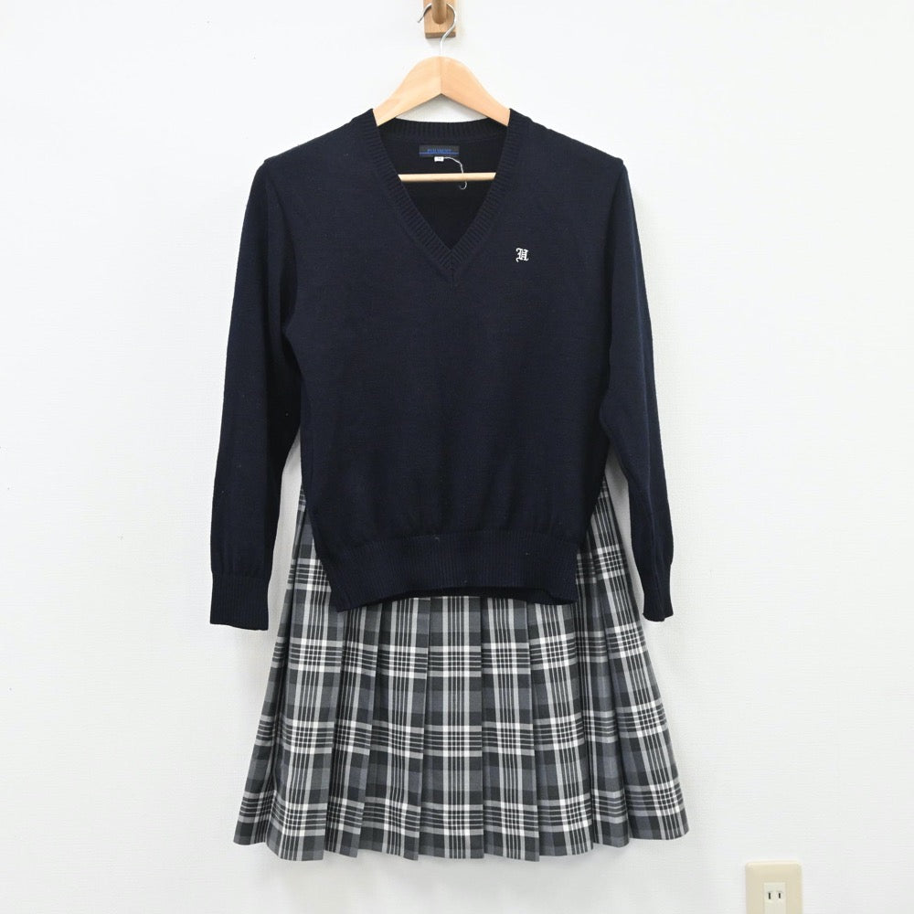 【中古】埼玉県 本庄東高等学校附属中学校 女子制服 4点（ブレザー・ニット・スカート）sf010156