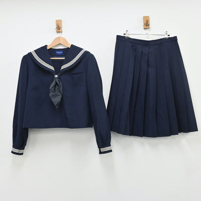 【中古】埼玉県 栗橋東中学校 女子制服 3点（セーラー服・スカート）sf010175