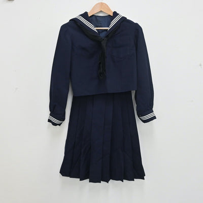 【中古】神奈川県 鎌倉女学院中学校・高等学校 女子制服 4点（セーラー服・ニット・スカート）sf010220