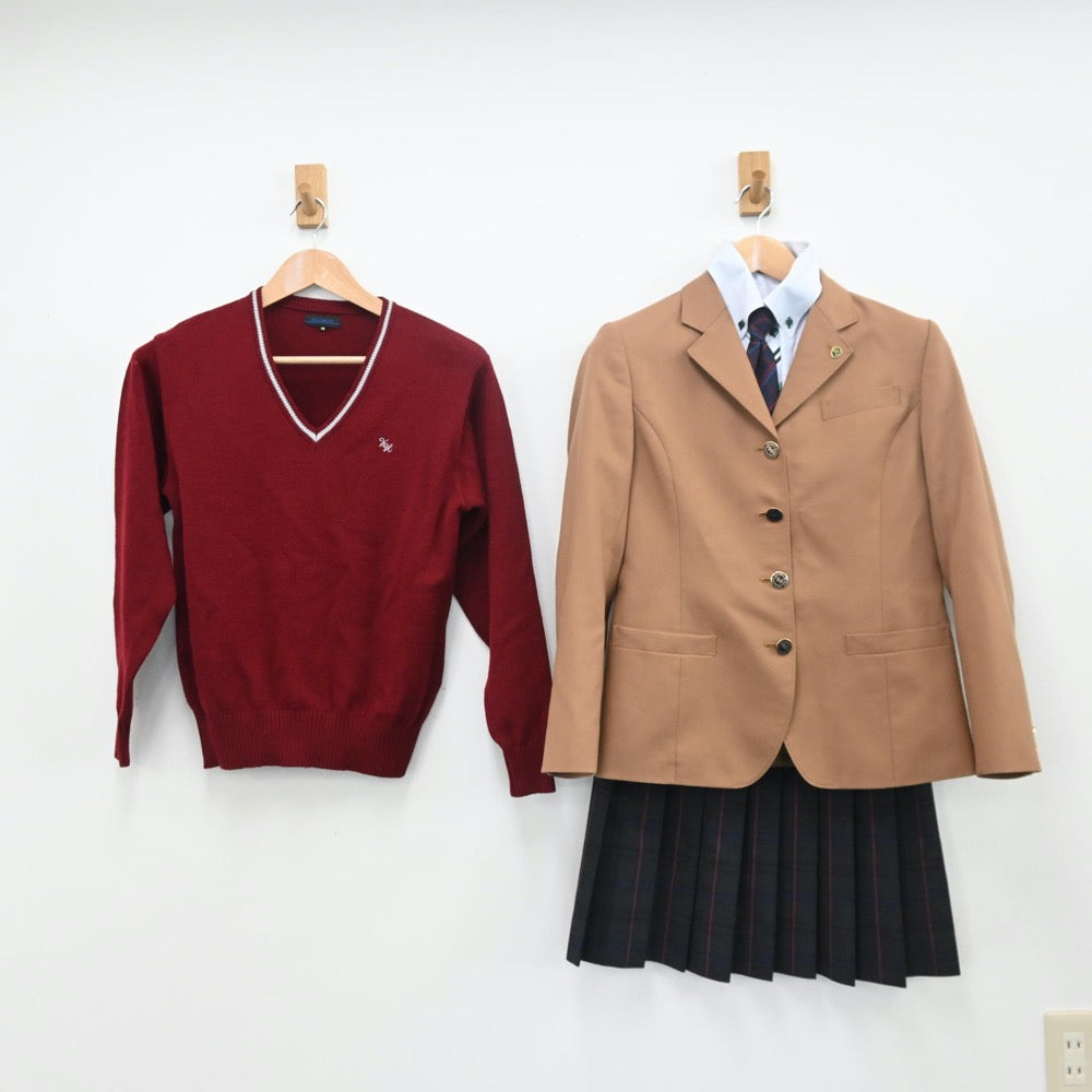 【中古】愛知県 享栄高等学校 女子制服 6点（ブレザー・シャツ・ニット・スカート）sf010302