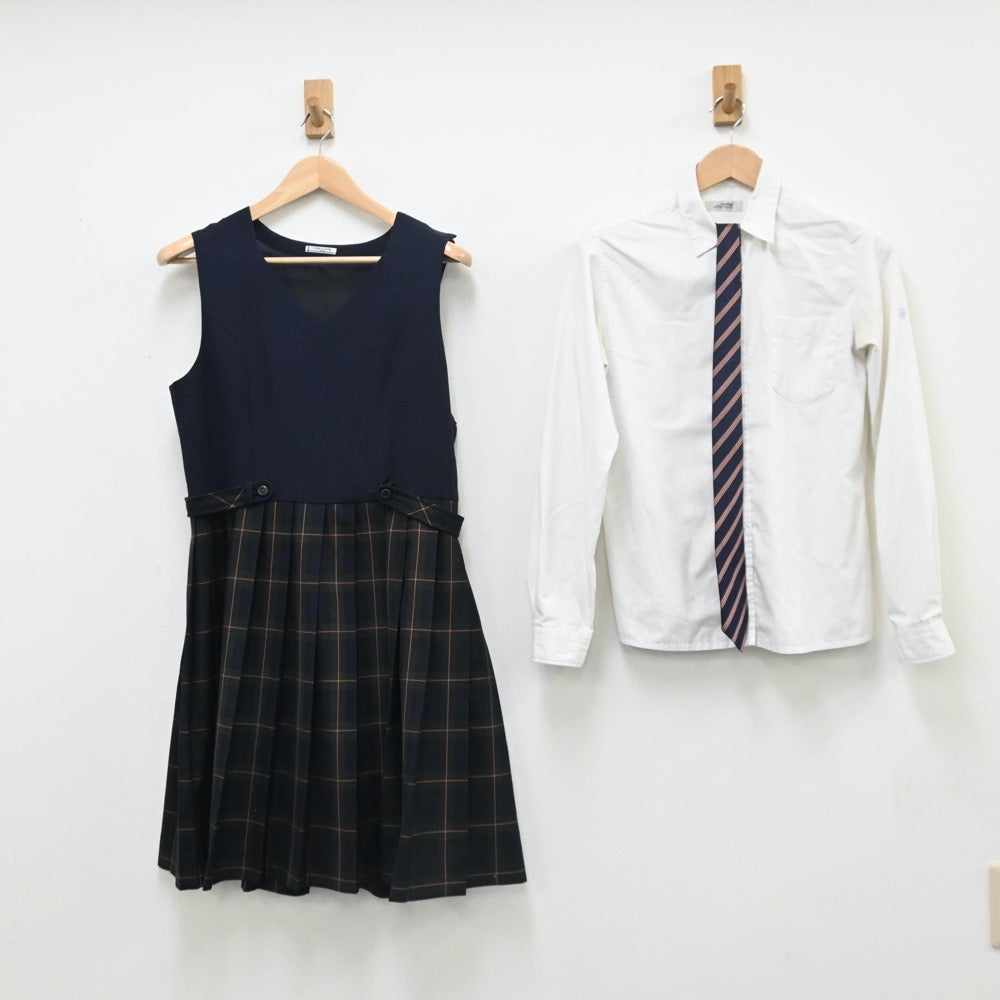 【中古】佐賀県 佐賀学園高等学校 女子制服 5点（ブレザー・ニット・シャツ・ジャンパースカート）sf010308