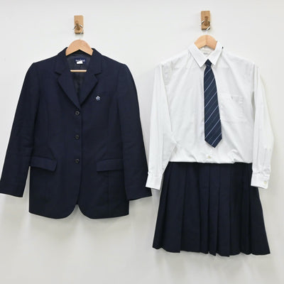 【中古】神奈川県 神奈川学園高等学校 女子制服 6点（ブレザー・シャツ・ニット・スカート）sf010339