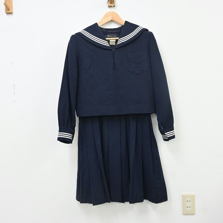 セーラー服 ジャンパースカート 中古制服】神奈川県 神奈川学園中学校 女子制服 2点（セーラー服