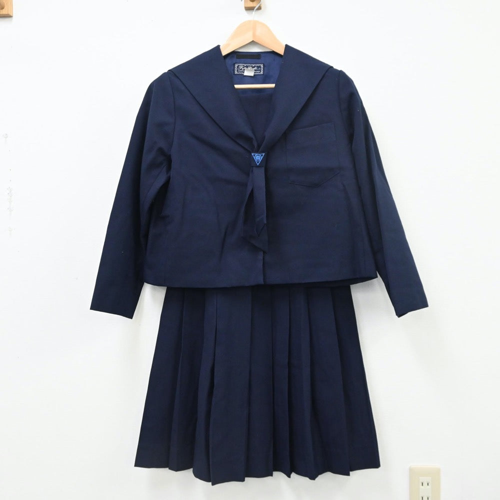 【中古】福島県 北信中学校 女子制服 2点（セーラー服・スカート）sf010362