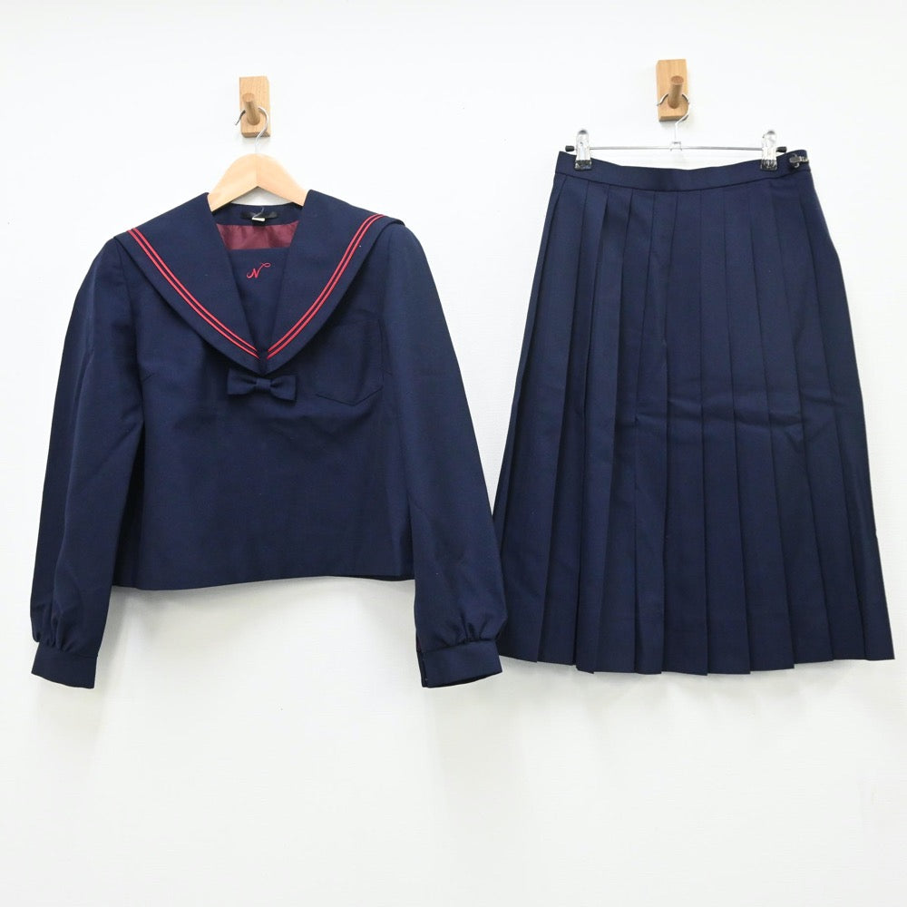 輝い 中古制服】長崎県 長与中学校 女子制服 2点（セーラー服 個人装備