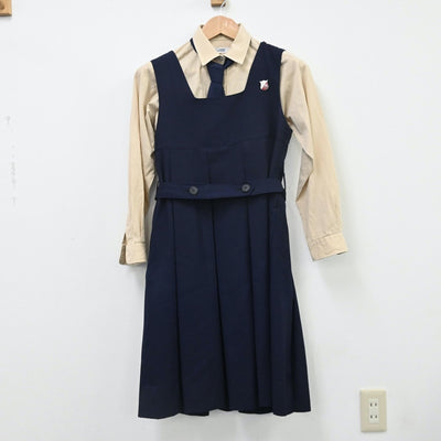 【中古】長野県 清泉女学院中学･高等学校 女子制服 6点（ブレザー・シャツ・ジャンパースカート）sf010376