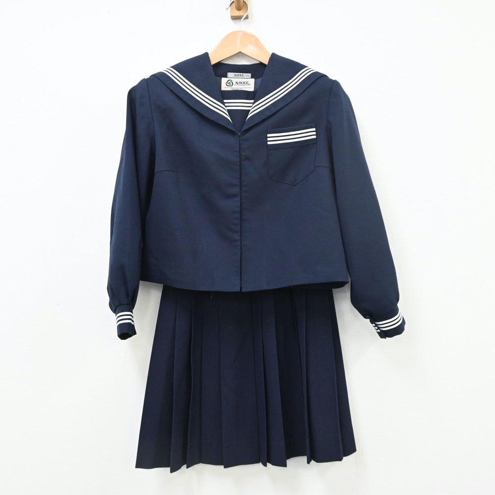 【中古】静岡県 竜洋中学校 女子制服 2点（セーラー服・スカート）sf010384