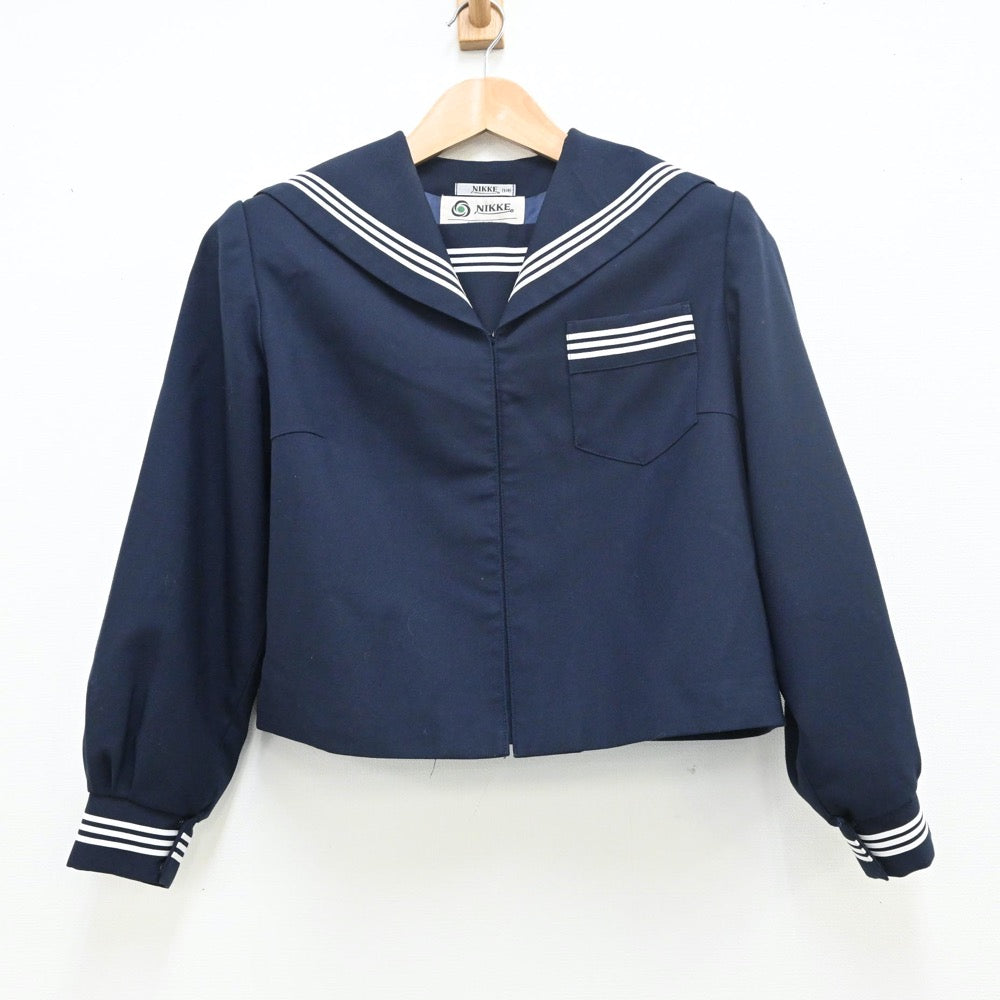 【中古】静岡県 竜洋中学校 女子制服 2点（セーラー服・スカート）sf010384