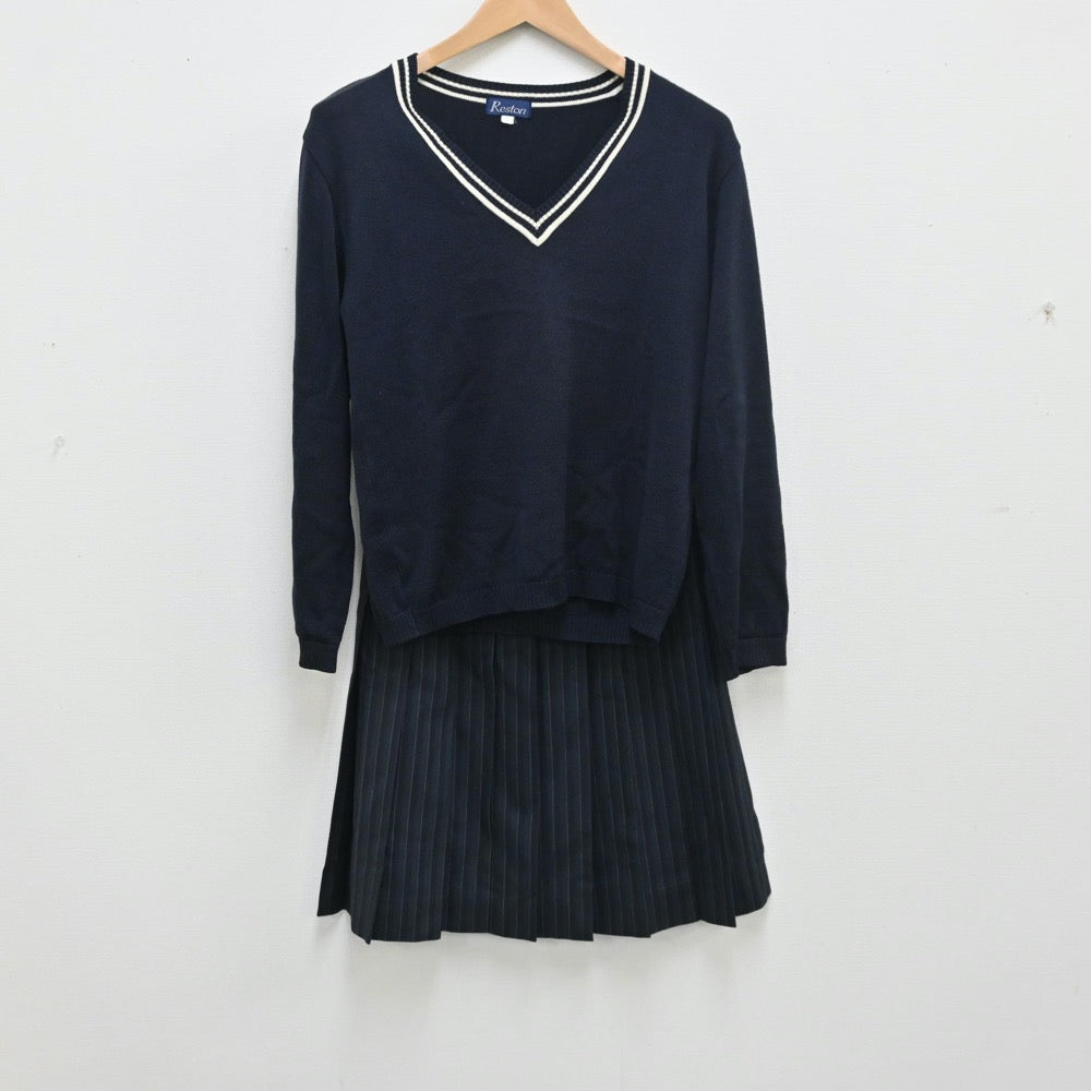 【中古】大阪府 大阪薫英女学院高等学校 女子制服 5点（ブレザー・ニット・スカート）sf010414