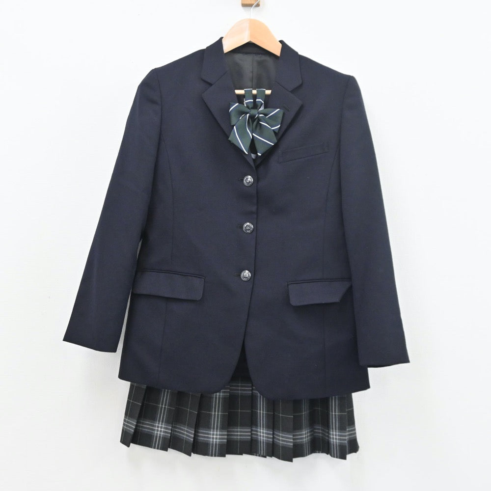 【中古】千葉県 船橋東葉高等学校 女子制服 4点（ブレザー・ニット・スカート）sf010453