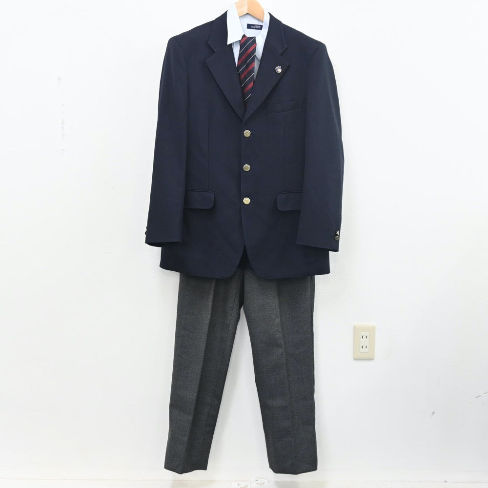 【中古】千葉県 桜林高等学校 男子制服 6点（ブレザー・ニット・シャツ・ズボン）sf010460