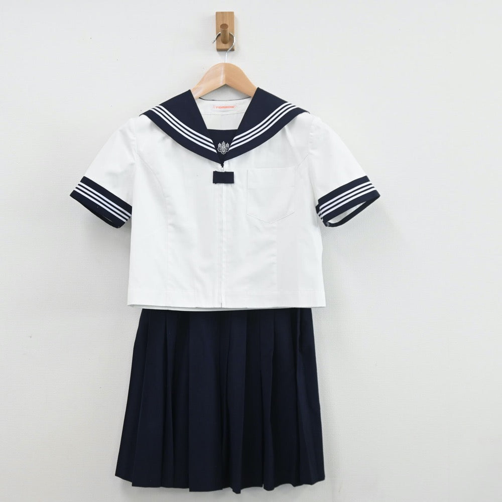 【中古】東京都 目白研心高等学校 女子制服 3点（セーラー服・セーラー服・スカート）sf010492