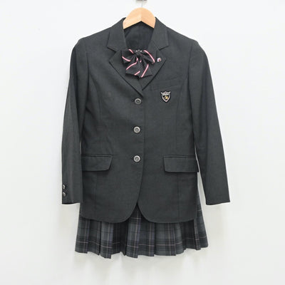 【中古】静岡県 日本大学三島高等学校 女子制服 4点（ブレザー・ニット・スカート）sf010519