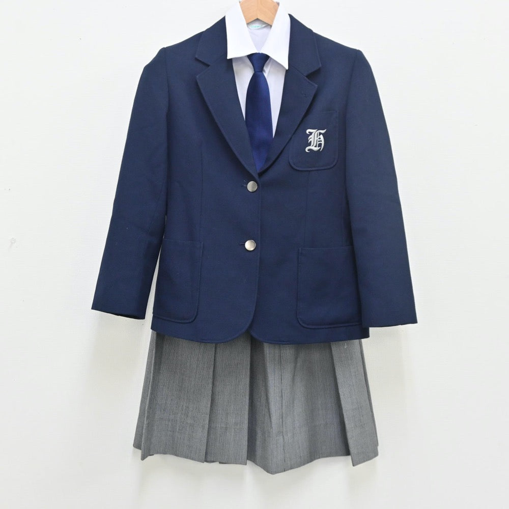 【中古】東京都 葛飾区立本田中学校 女子制服 6点（ブレザー・シャツ・ベスト・スカート）sf010524