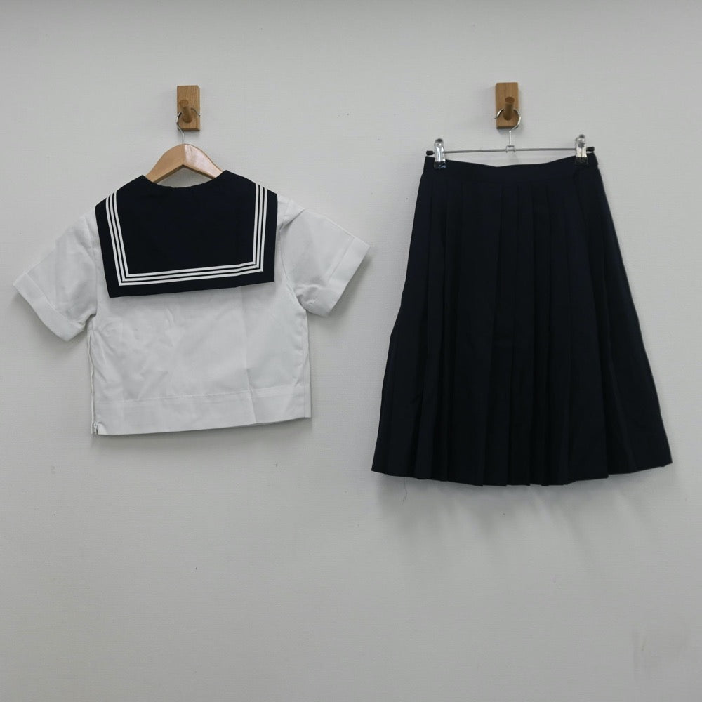 【中古】東京都 実践女子学園中学校 女子制服 3点（セーラー服・スカート）sf010553