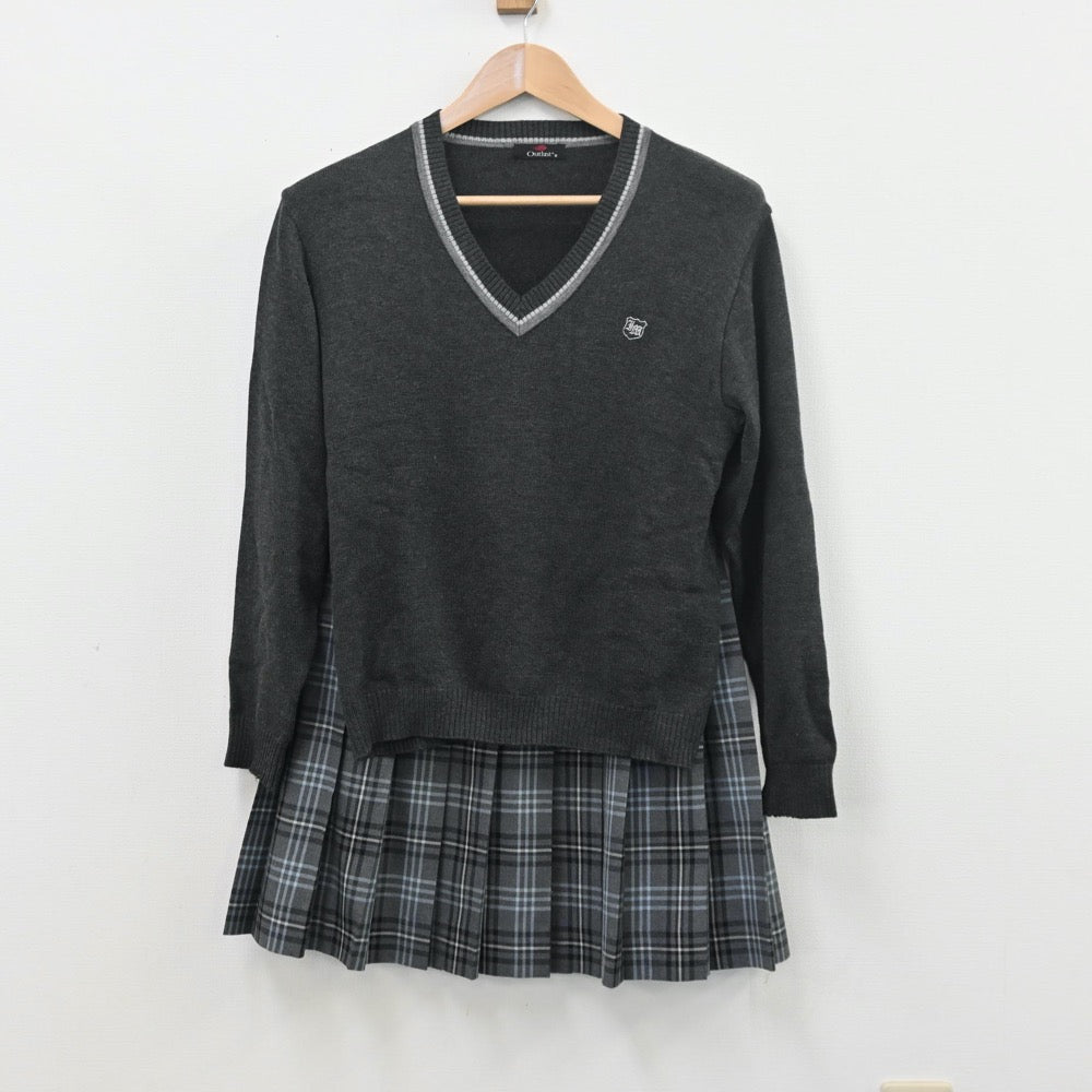 【中古】北海道 石狩南高等学校 女子制服 5点（ブレザー・シャツ・ニット・スカート）sf010555