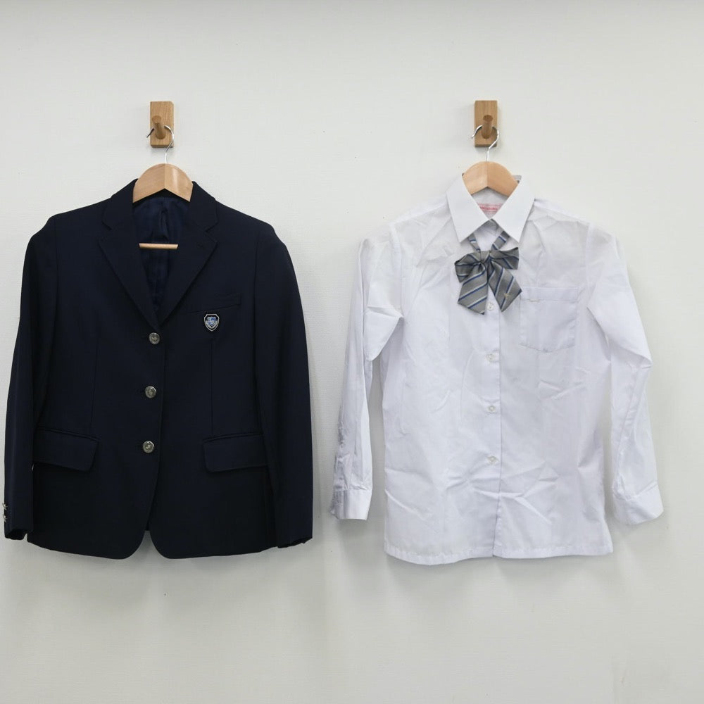 【中古】北海道 石狩南高等学校 女子制服 5点(ブレザー・シャツ・ニット・スカート)sf010555