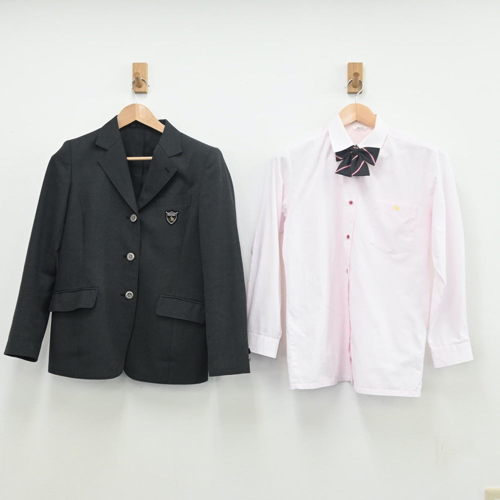 【中古】静岡県 日本大学三島高等学校 女子制服 5点（ブレザー・シャツ・ニット・スカート）sf010557