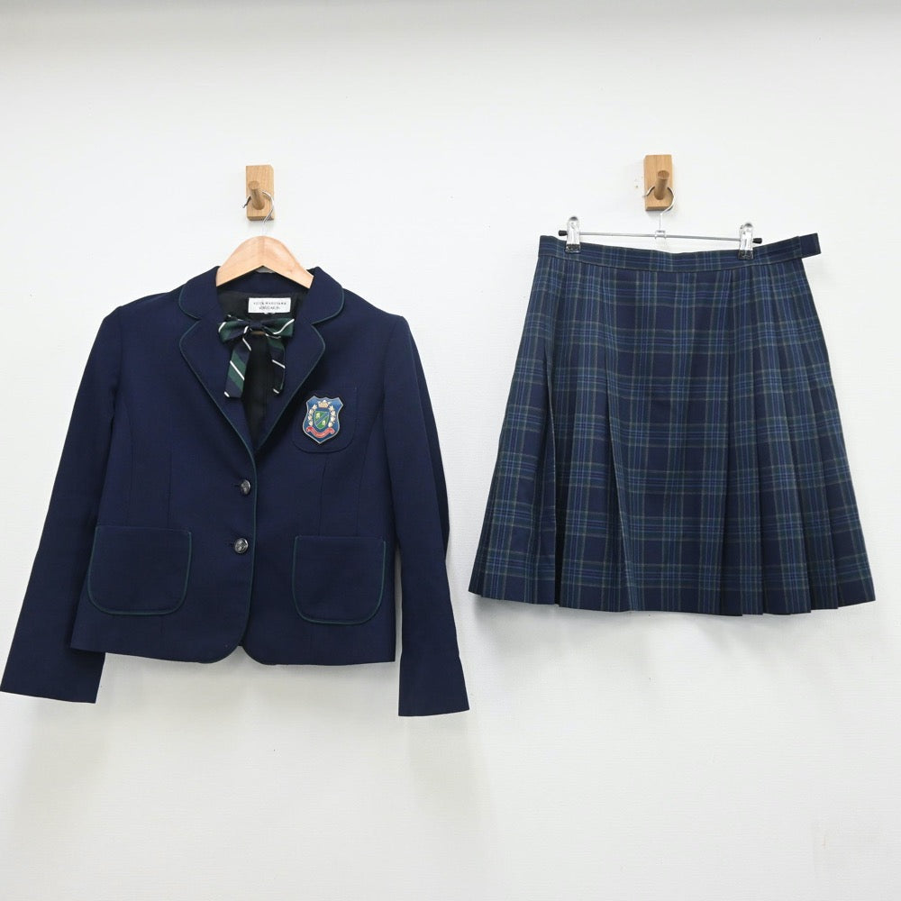 【中古】東京都 國學院高等学校 女子制服 4点（ブレザー・ニット・スカート）sf010644