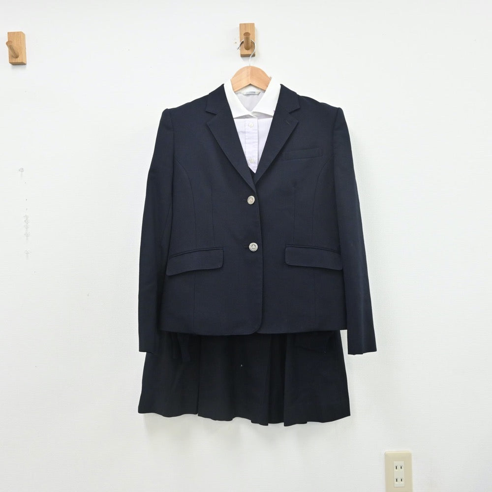 【中古】京都府 平安女学院高等学校 女子制服 5点（ブレザー・シャツ・ニット・スカート）sf010654