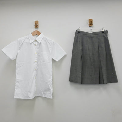 【中古】滋賀県 栗東高等学校 女子制服 2点（シャツ・スカート）sf010657