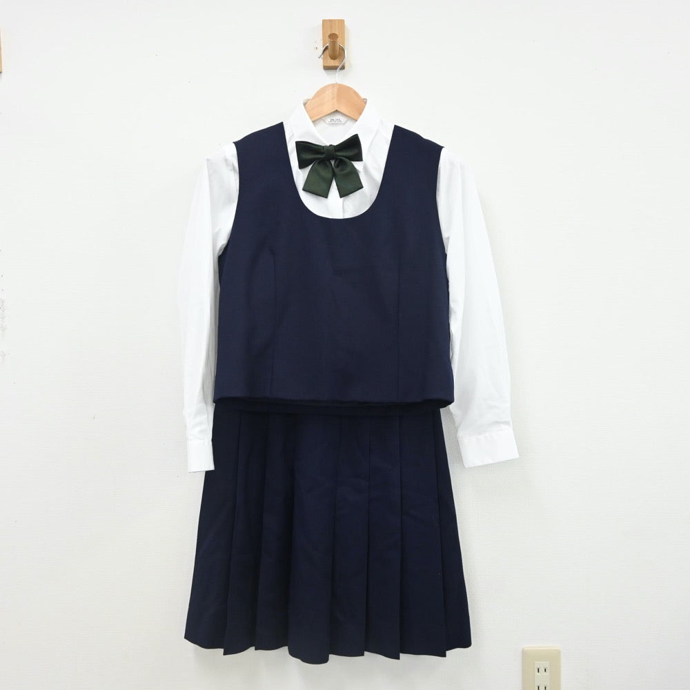 【中古】群馬県 渋川女子高等学校 女子制服 5点（ブレザー・シャツ・ベスト・スカート）sf010668