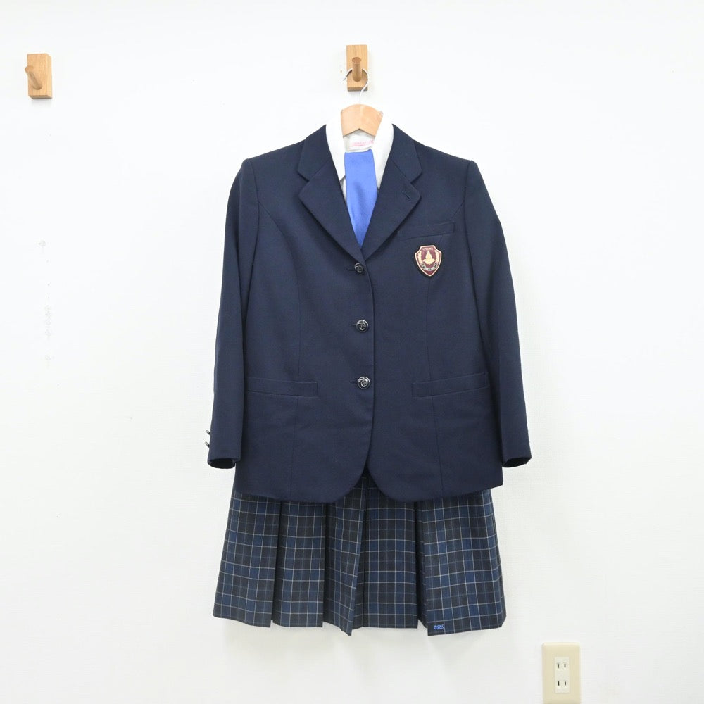 【中古】京都府 私立大谷高等学校 女子制服 6点（ブレザー・シャツ・ニット・スカート）sf010670