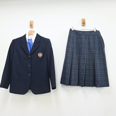 【中古】京都府 私立大谷高等学校 女子制服 6点（ブレザー・シャツ・ニット・スカート）sf010670