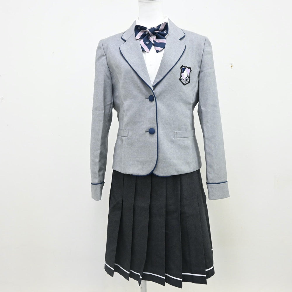 【中古】広島県 進徳女子高等学校 女子制服 7点（ブレザー・シャツ・ニット・スカート）sf010672