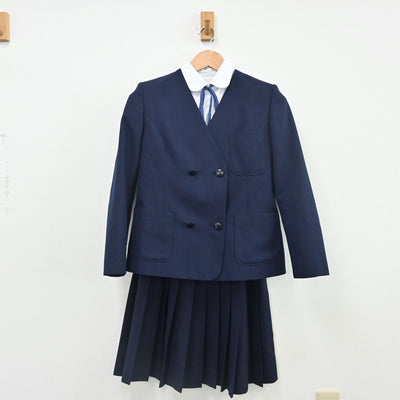 【中古】北海道 東陵中学校 女子制服 6点（ブレザー・シャツ・ベスト・スカート）sf010681