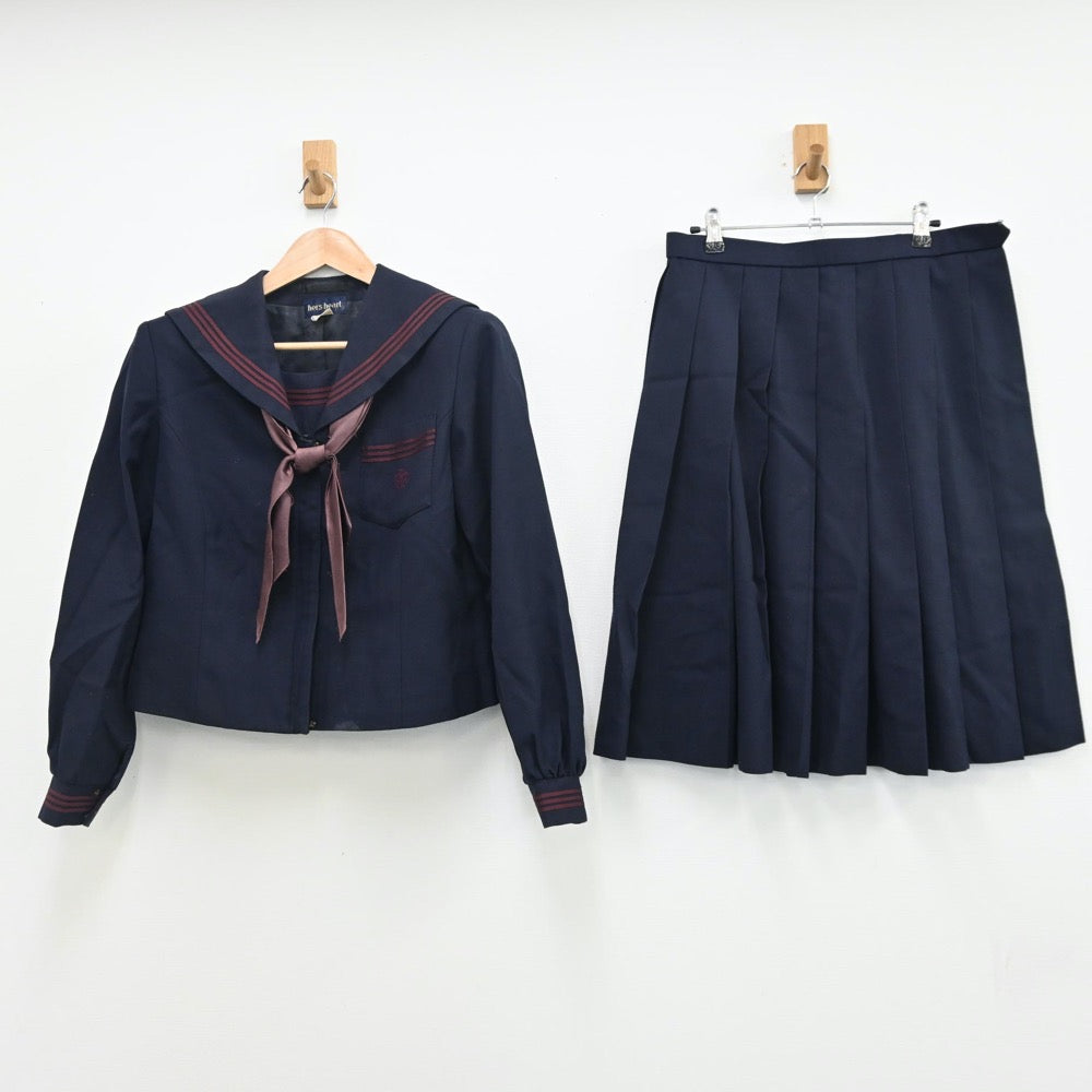 【中古】東京都 東京都立富士高等学校 ・附属中学校 女子制服 3点（セーラー服・スカート）sf010698