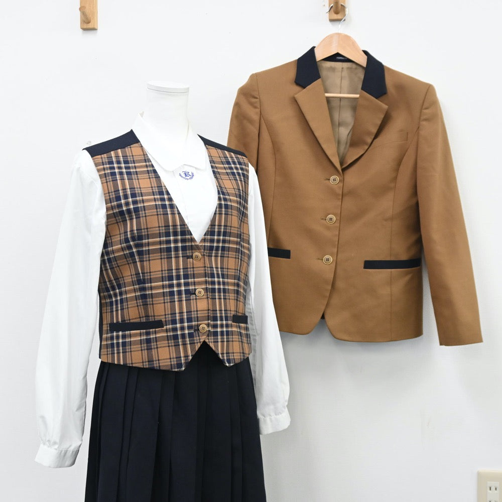 【中古】岡山県 岡山県立興陽高等学校 女子制服 6点（ブレザー・シャツ・ニット・ベスト・スカート）sf010707