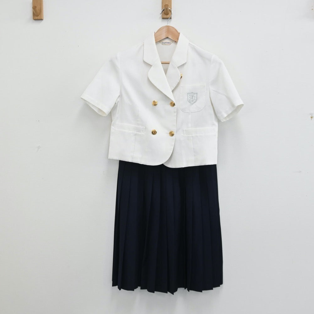 【中古】愛知県 椙山女学園中学校 女子制服 3点（シャツ・スカート）sf010763