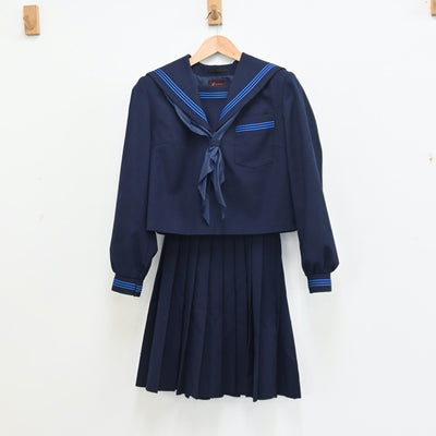 【中古】滋賀県 大津市立日吉中学校 女子制服 2点（セーラー服・スカート）sf010776