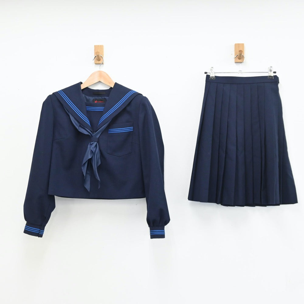 【中古】滋賀県 大津市立日吉中学校 女子制服 2点（セーラー服・スカート）sf010776