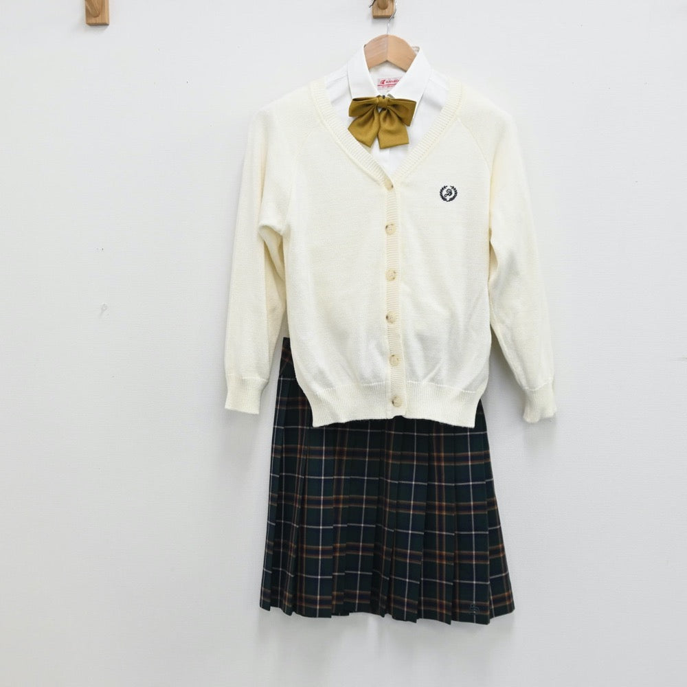 【中古】福岡県 杉森高等学校 女子制服 6点（ブレザー・シャツ・ニット・スカート）sf010797