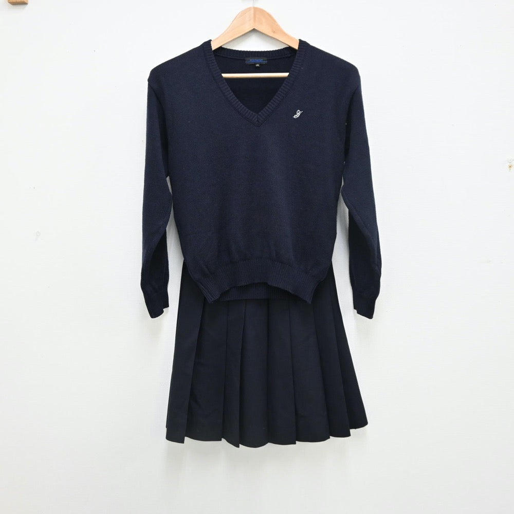 【中古】宮城県 仙台二華高等学校 女子制服 5点（ブレザー・シャツ・ニット・スカート）sf010823