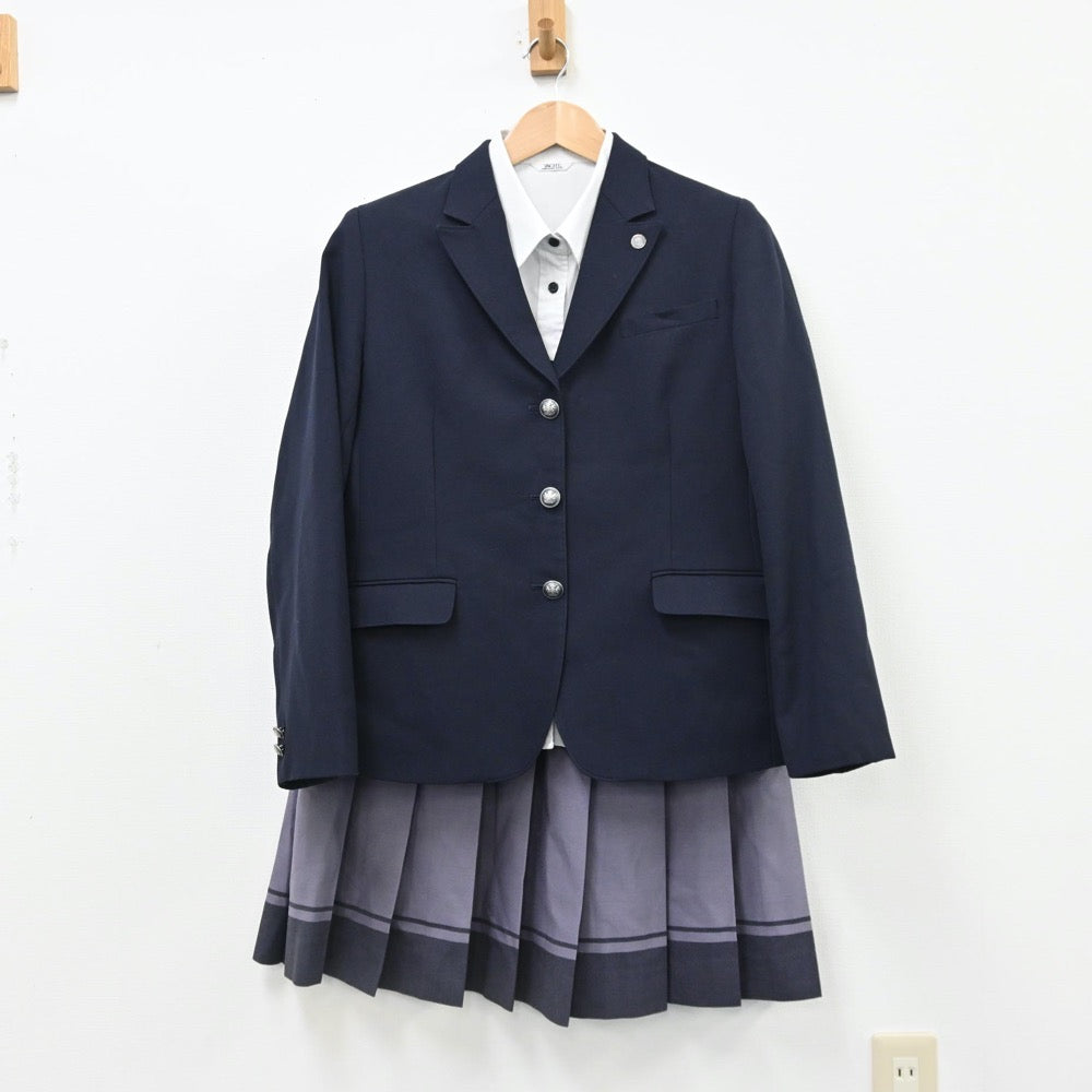 【中古】兵庫県 神戸野田高等学校 女子制服 6点（ブレザー・シャツ・ニット・スカート）sf010853