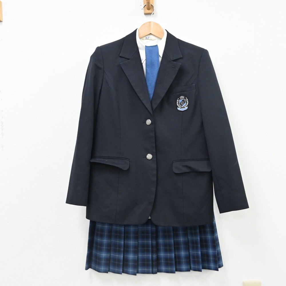 【中古】京都府 京都産業大学附属高等学校 女子制服 4点（ブレザー・シャツ・スカート）sf010872