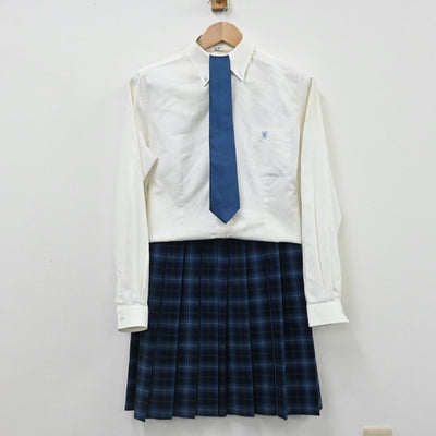 【中古】京都府 京都産業大学附属高等学校 女子制服 4点（ブレザー・シャツ・スカート）sf010872